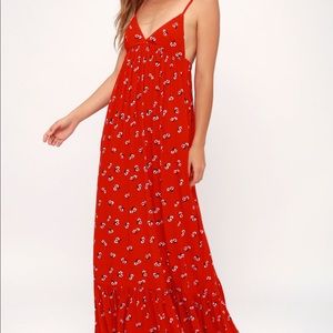 Red floral maxi